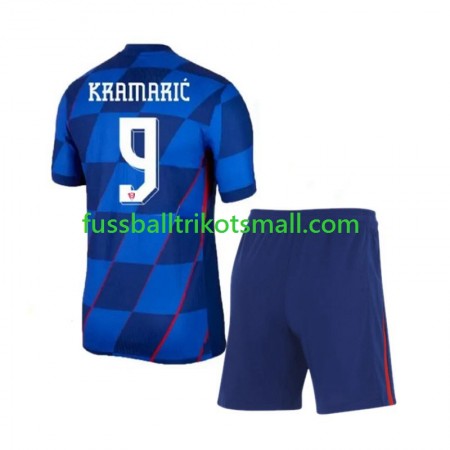 Fußballtrikots Kroatien Andrej Kramaric 9 Kinder EURO 2024 Kurzarm Auswärts-trikot kaufen